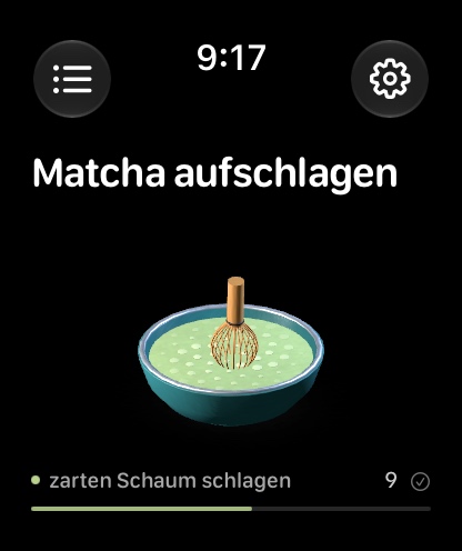Matcha aufschlagen