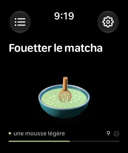 Fouetter le matcha
